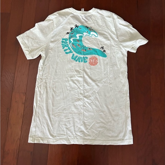 Banan Hawaii Party Wave T-shirt cream green size L 100% cotton soft - Picture 9 of 9